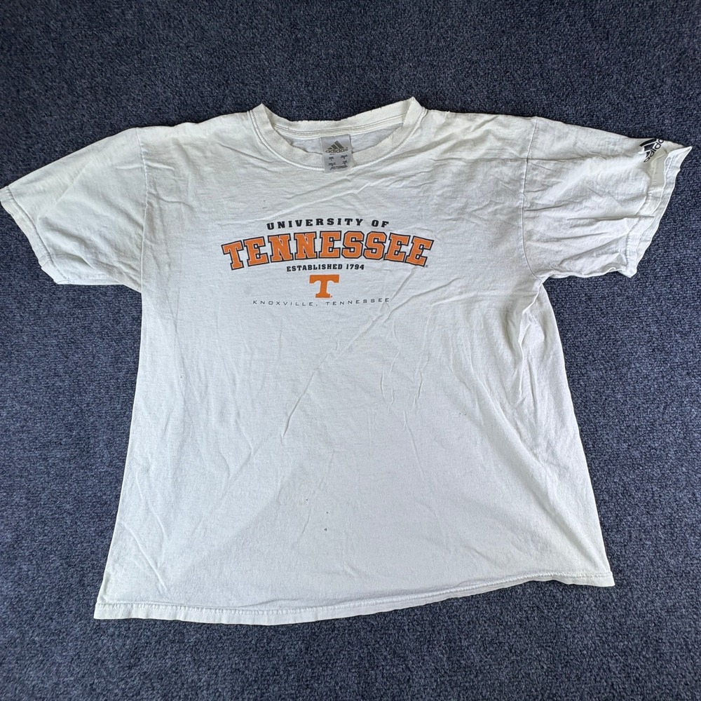 Adidas University of Tennessee Volunteers T-Shirt Mens Large White Graphic Tee